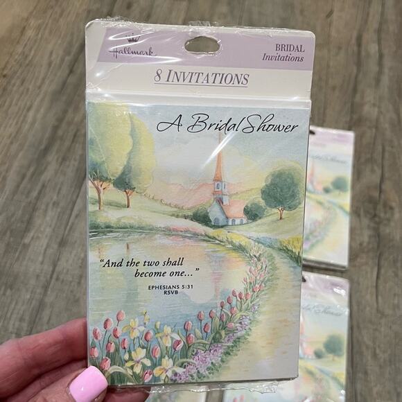 Set of 4 Packs Vintage Hallmark Bridal Shower Invitation Nostalgia NEW 32 Total - Picture 3 of 8